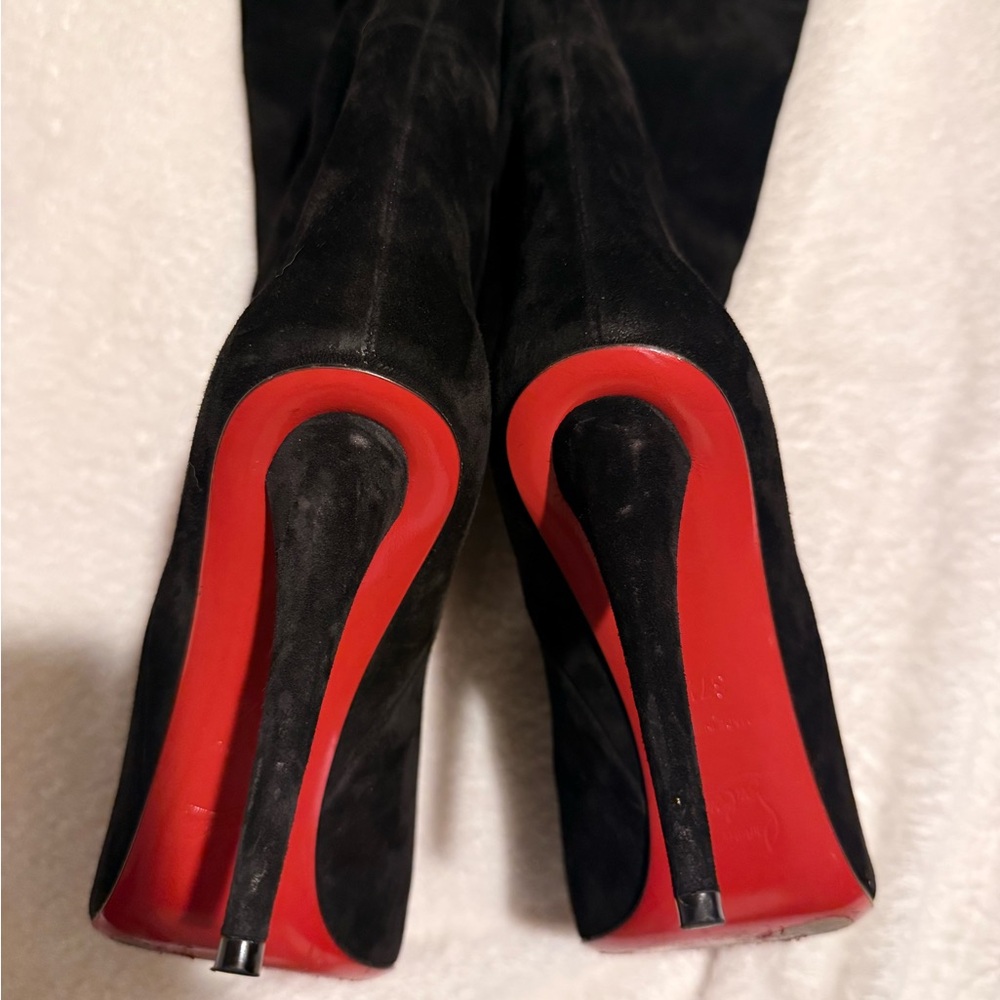 Christian Louboutin Astrilarge Botta 100 black suede size 37 1/2 - Picture 13 of 16
